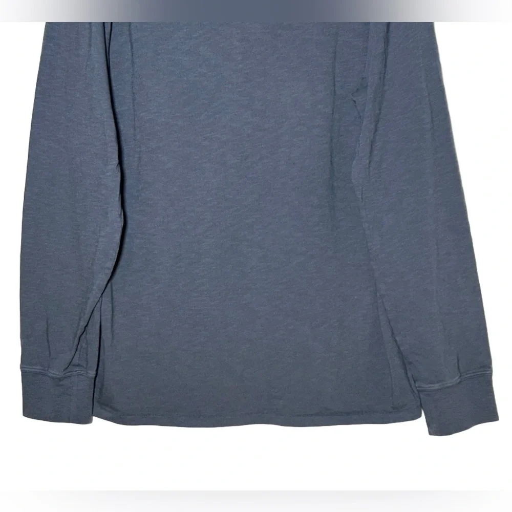 NEW J. Crew Garment-Dyed Slub Cotton Long-Sleeve Dark Gray T-Shirt w/ Pocket, XL